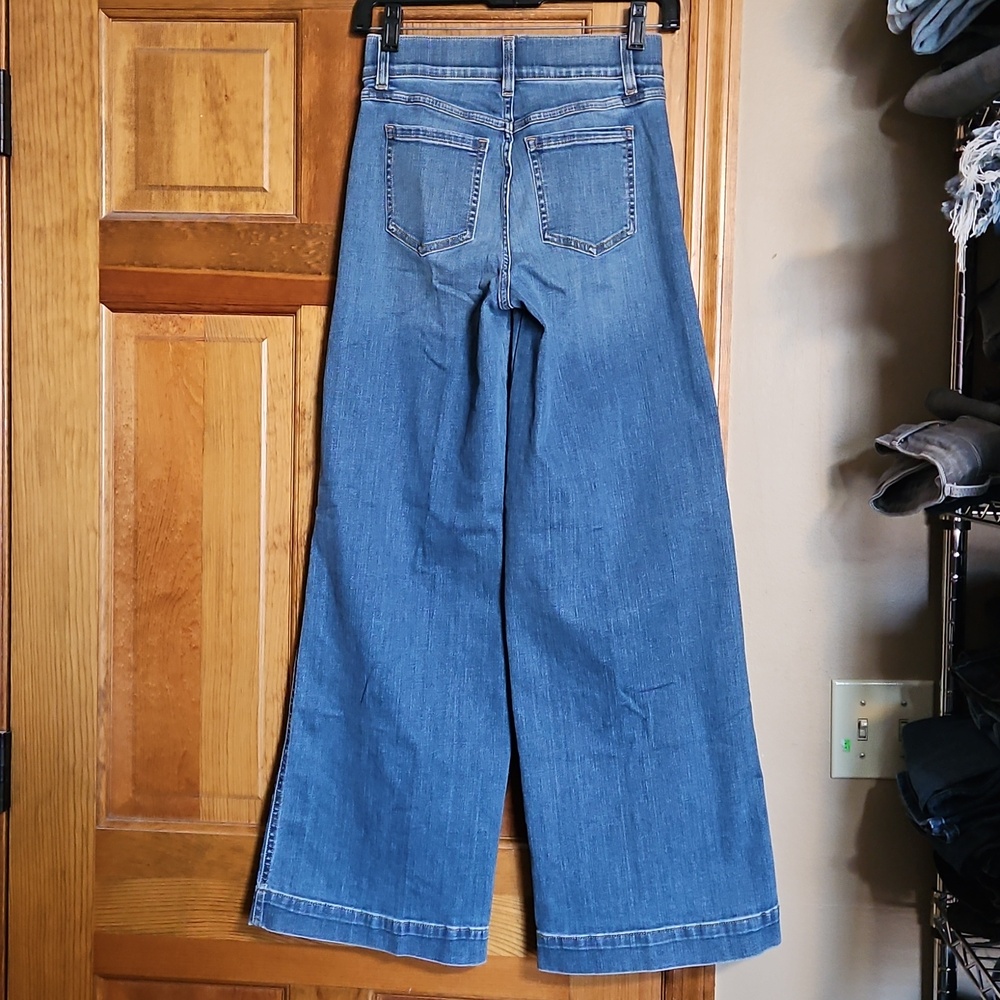 Spanx Seamed Front Wide-Leg High-Rise Denim Jeans-NWT - Picture 6 of 11